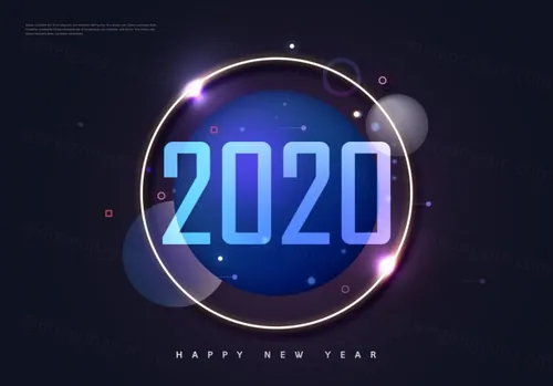 渐变风年炫酷字体设计海报模板