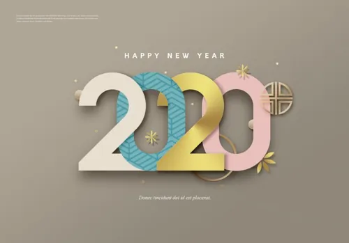 超立体中国风年字体设计海报模板