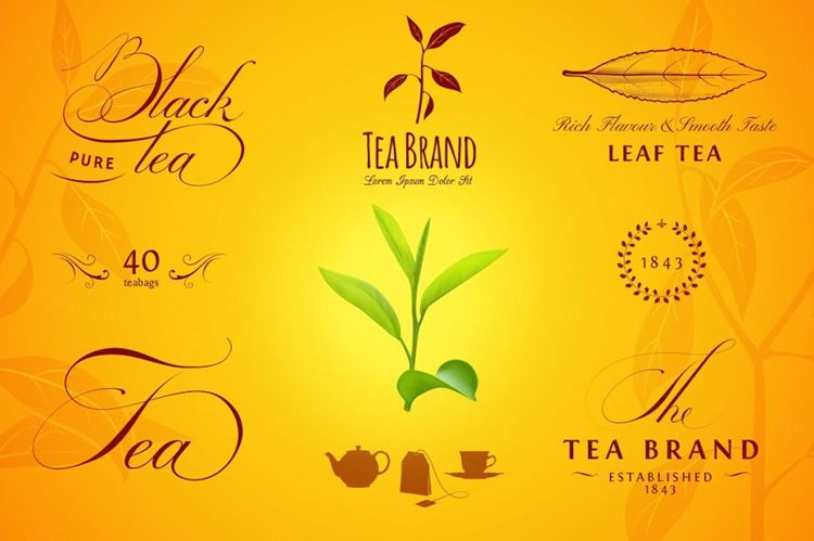 茶设计元素Tea Labels , Logos and Elements