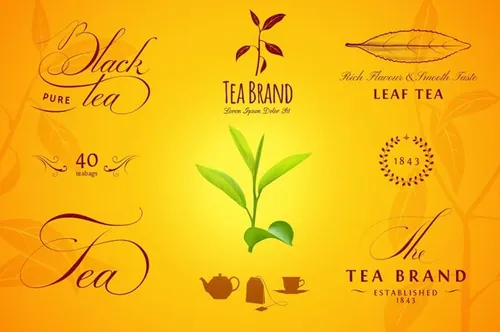 茶设计元素Tea Labels , Logos and Elements