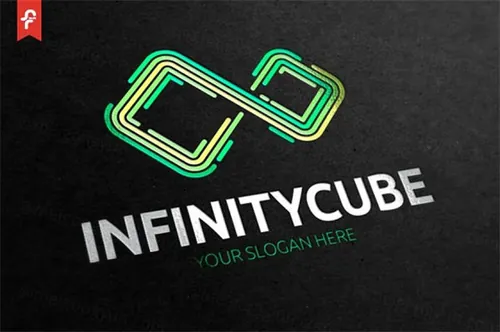 无限立方体图形Logo标志模板 Infinity-Cube-Logo