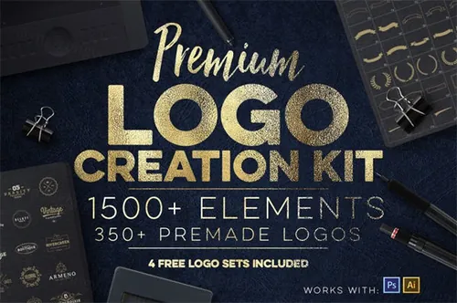 超级现代创意极简Logo标志徽章设计模板 Logo-Creation-Kit-Bundle-Edition