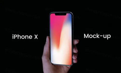 Hand Held iPhone X Mockup