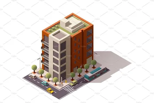 等距办公大楼插画素材Vector isometric building