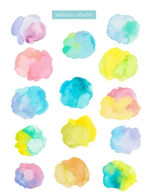 水彩七彩墨迹颜料抽象艺术插画合集
