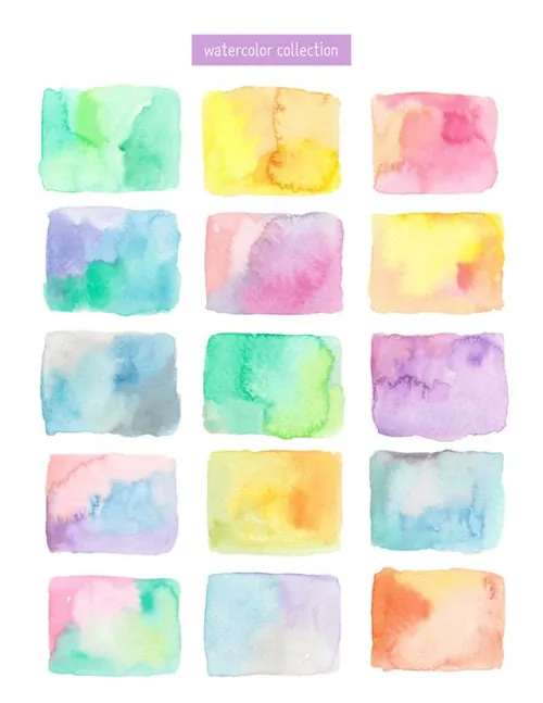 水彩七彩墨迹颜料抽象艺术插画合集