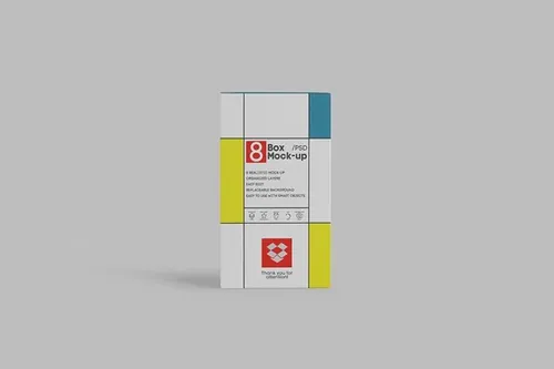 多角度立式盒子展示模型下载Box Mock-up №1