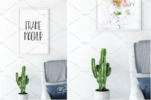 居家室内相框画框样机 Scandi Interior Frame Mockup – 03