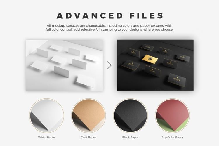 高品质的高端名片VI样机展示模型business-cards-mockup-vol-1