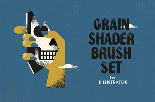 高质量复古粗糙磨损做旧颗粒噪点纹理笔刷素材 Grain Shader