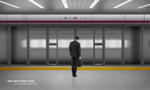 职场通勤上下班生活日常疫情隔离卫生生活宣传海报PSD模板