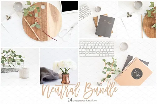 24款小资情调场景样机 24 Neutral Stock Photos  Mockups