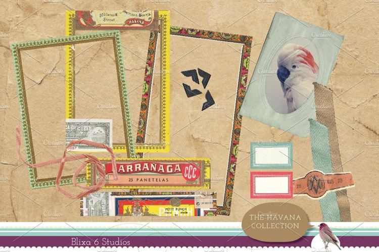 复古框架Havana Collection Digital Clip Art