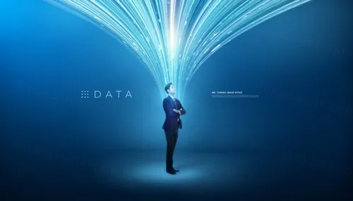 高科技现代手机移动5G通讯高速数据网络传输宣传CG合成概念海报PSD模板