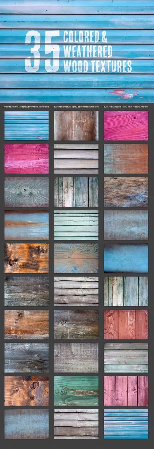 35种天然彩色的木头背景纹理素材1059326-35-Colored-Weathered-Wood-Textures