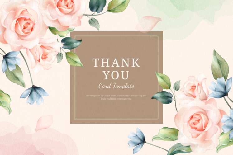 优雅的水彩手绘花艺设计邀请函贺卡AI矢量模板