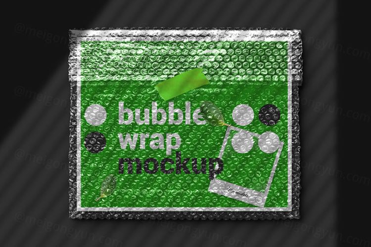 欧美复古仿旧气泡袋塑料抗震包装袋贴图样机02