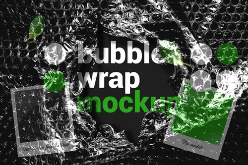 欧美复古仿旧气泡袋塑料抗震包装袋贴图样机01