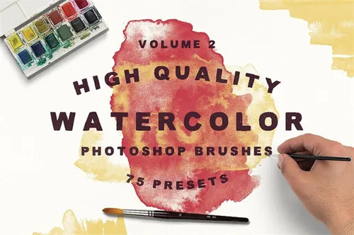 75个水彩画笔刷套装 75 Watercolor Brushes –