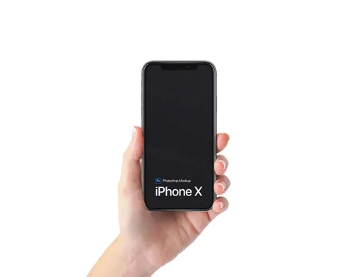 iPhoneX手机贴图PSD模板iPhone X In Hand Mockup