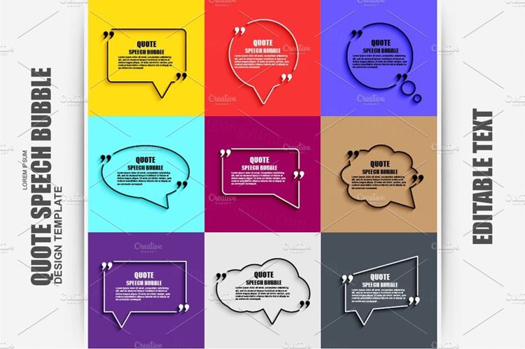 平面设计模板Quote Speech Bubble Vector