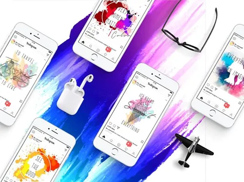 独特的创意手绘水彩社交媒体设计素材 Watercolor S