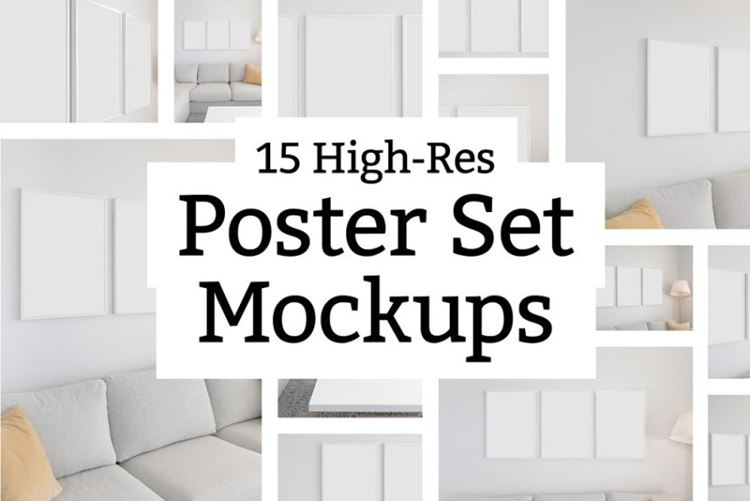 15款海报展示样机模板 15 Poster Set Mockups