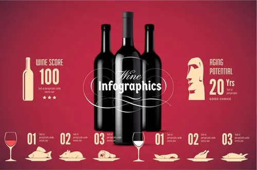 酒类相关设计素材Wine infographics icons set