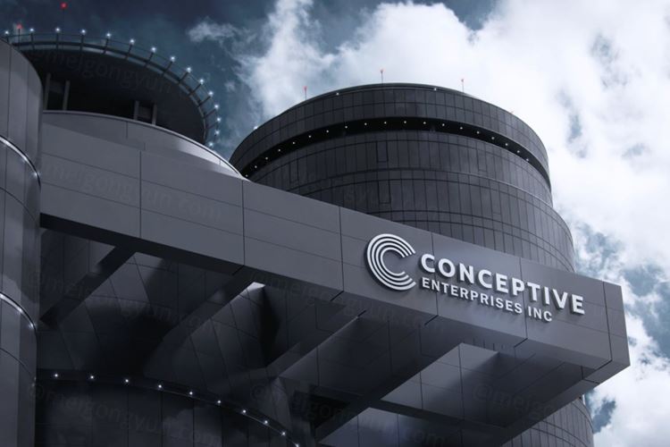 高品质的公司企业3D立体logo标志样机展示模型3d-logo-signage-facade-wall-mock-up...