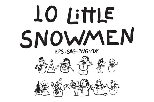 10款雪人矢量设计素材10 Snowmen Vector pack