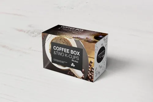 高品质的时尚咖啡包装VI样机展示模型2-k-cups-coffee-box-mockup