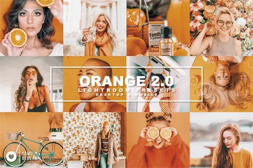 橘色时尚肖像照片调色滤镜LR预设下载