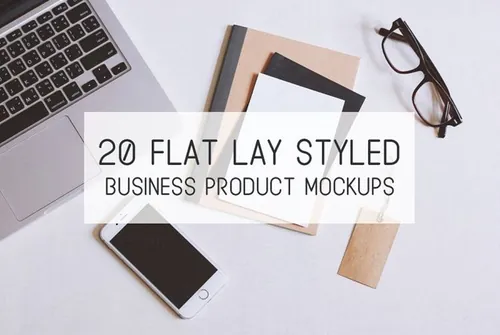 20款扁平风桌面场景样机 20 Flat lay styled desk mockups
