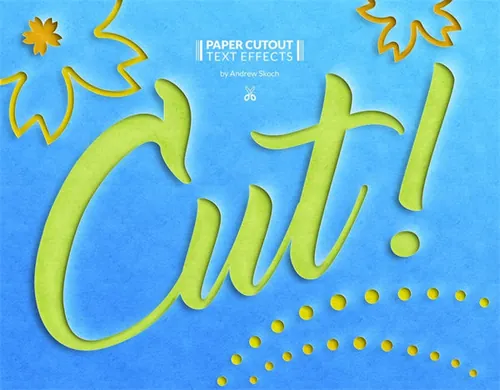 纸张镂空效果的字体设计图层样式下载