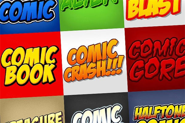 漫画效果字体图层样式 Comic Book Photoshop Sty