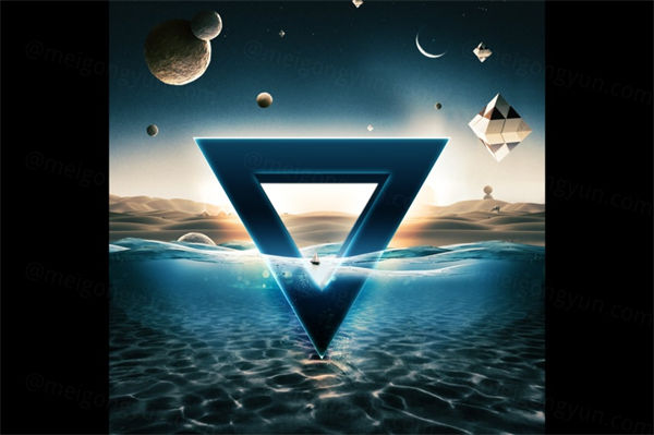 在水上的特效梦幻酷炫海报字体设计图层样式PSD下载