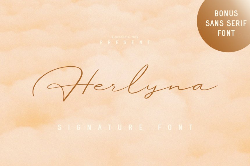 现代优雅的手写英文签名字体 Herlyna // Signature Font + BONUS