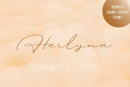 现代优雅的手写英文签名字体 Herlyna // Signature Font + BONUS