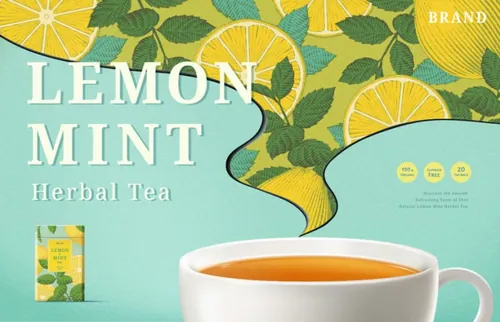 洋甘菊花茶草本有机消炎健康茶包AI矢量海报模板 Brand Chamomile Tea