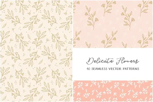 装饰花卉背景纹理素材 Delicate Flowers Pa