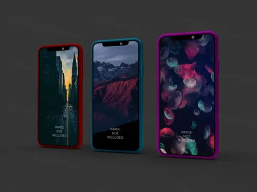 智能手机APP UI设计提案贴图样机PSD模板 Realistic 3d smartphone mockup