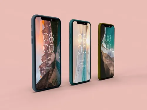 智能手机APP UI设计提案贴图样机PSD模板 Realistic 3d smartphone mockup