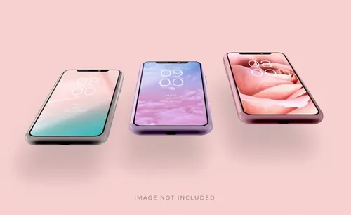 智能手机APP UI设计提案贴图样机PSD模板 Realistic 3d smartphone mockup