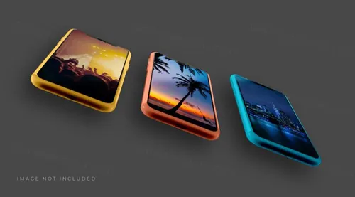 智能手机APP UI设计提案贴图样机PSD模板 Realistic 3d smartphone mockup