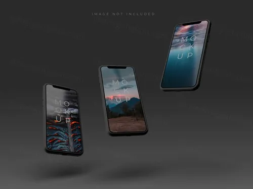 智能手机APP UI设计提案贴图样机PSD模板 Realistic 3d smartphone mockup