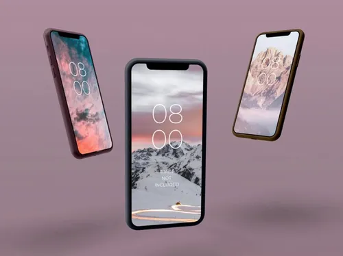 智能手机APP UI设计提案贴图样机PSD模板 Realistic 3d smartphone mockup