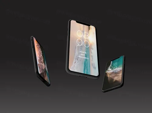 智能手机APP UI设计提案贴图样机PSD模板 Realistic 3d smartphone mockup