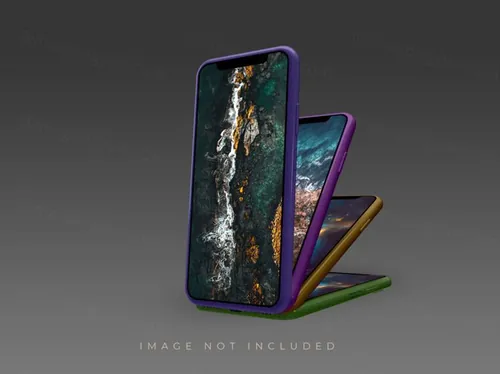 智能手机APP UI设计提案贴图样机PSD模板 Realistic 3d smartphone mockup