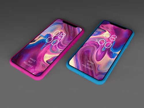智能手机APP UI设计提案贴图样机PSD模板 Realistic 3d smartphone mockup