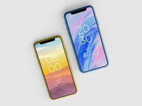 智能手机APP UI设计提案贴图样机PSD模板 Realistic 3d smartphone mockup